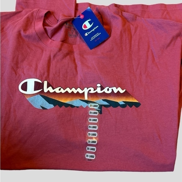 NEW Champion Spellout Short Sleeve T Shirt Men's  2X Redwood Red - Picture 2 of 2